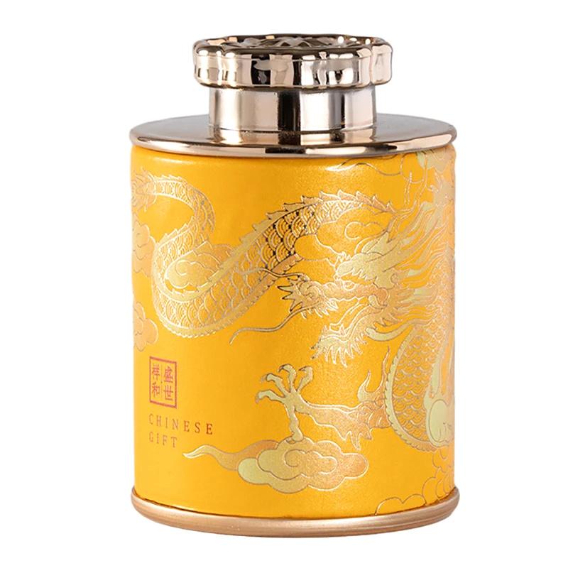 Mini 2024 Dragon Empty Tea Tin Can Household Tea Sealed Jar Portable Home Small Tea Packaging Box Storage Cans