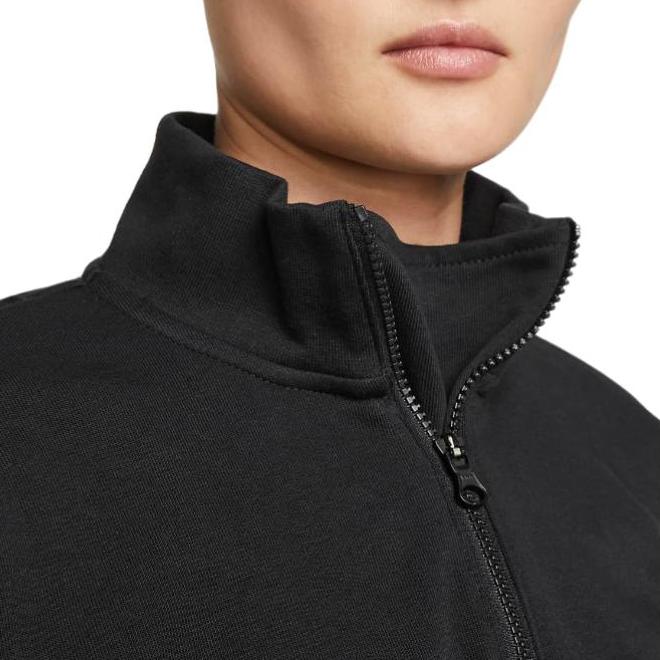 Nike Женская толстовка Dri-Fit Swoosh Fly с цифровым принтом и полумолнией, черные топы DX0562-010