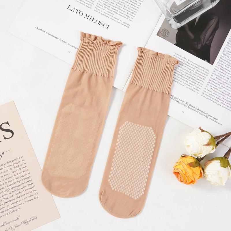 10 пар дешевых оптовых свободных чулок с оборками, женские носки средней длины, тонкие чулки для весны и лета, женские дышащие и нескользящие носки со стразами