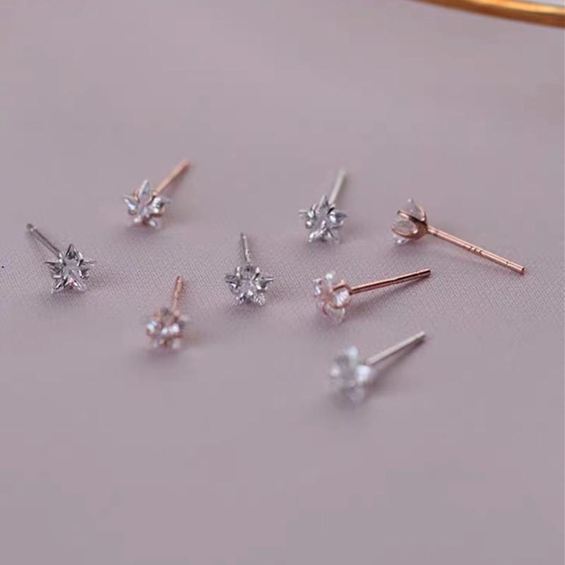 Мини-серьги Beixi Artistic Star с цирконием, стерлинговое серебро S925, унисекс