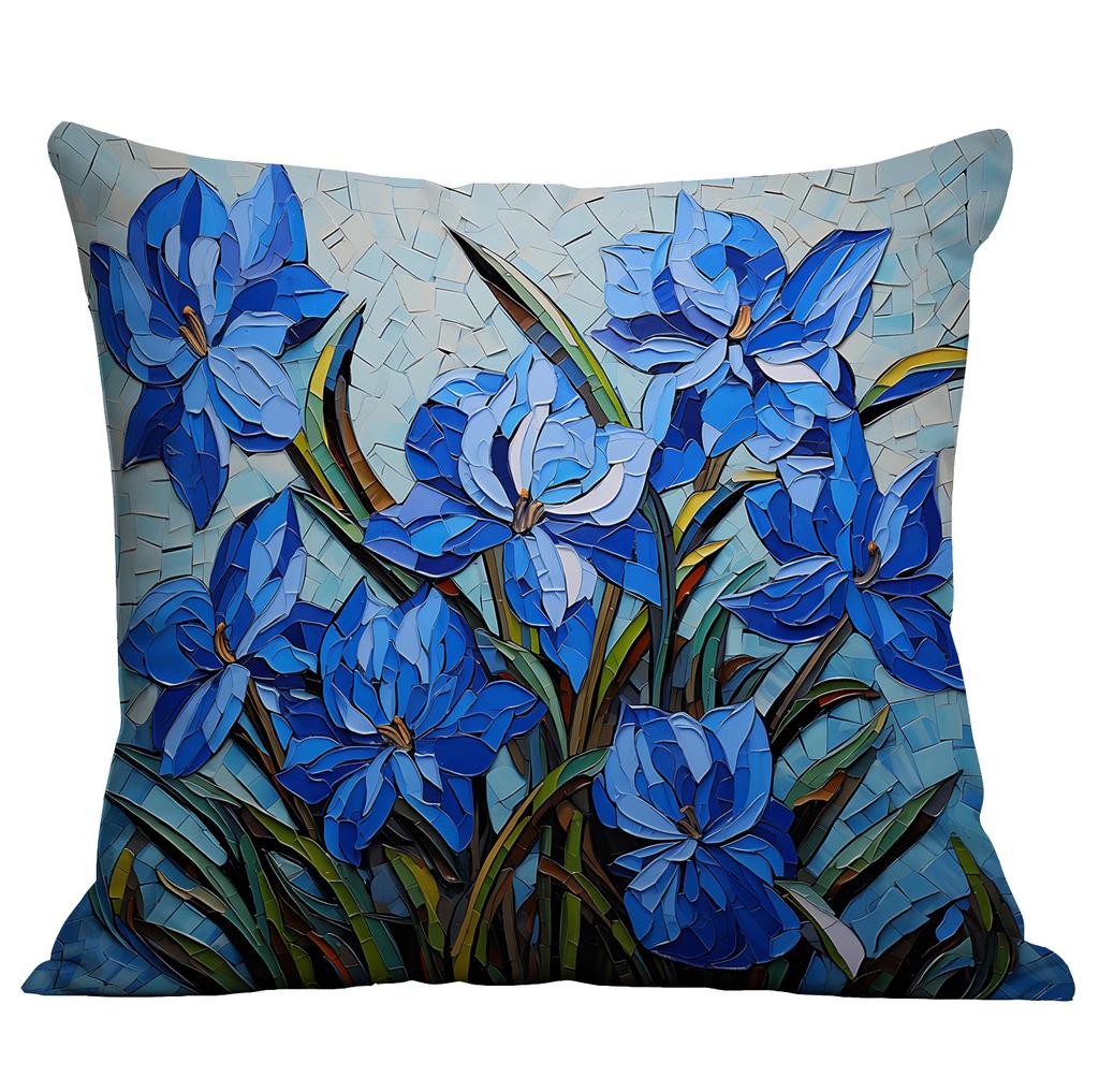 Новая наволочка с цветочным принтом, имитирующая трехмерный стиль масляной живописи, креативная цветочная, для дома, гостиной, диванной подушки