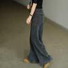Женские весенне-осенние джинсы больших размеров с высокой талией, широкие прямые брюки, свободные джинсовые джинсы, винтажные повседневные брюки