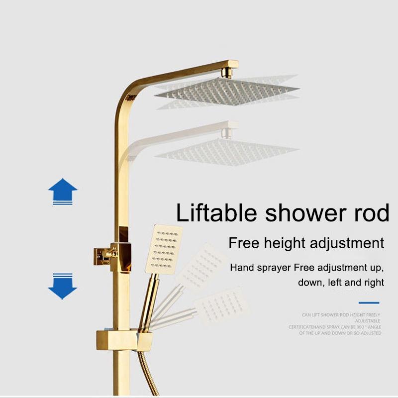 Роскошный золотой душевой набор 4 в 1 с распылителем, смеситель для ванной комнаты, смеситель для холодной и горячей воды, душ из нержавеющей стали