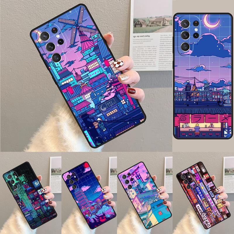 Art Pixel Aesthetic phone case Cover For Samsung Galaxy S24 S25 Ultra S21 S22 Ultra S10E Note 10 Plus Note 20 FE S23