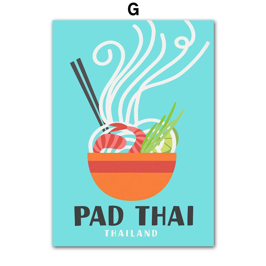 Пицца Рамен Тако Бургер Спагетти Плакаты с сыром на гриле Печать на холсте скандинавские настенные художественные фотографии Декор для кухни и комнаты