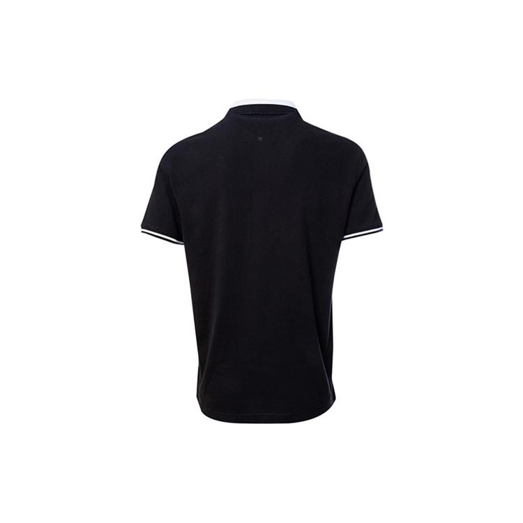 Champion Polo Shirts Men's Black Polo Collar Moderate Straight Fit 214193-KK001-NBK/WHT