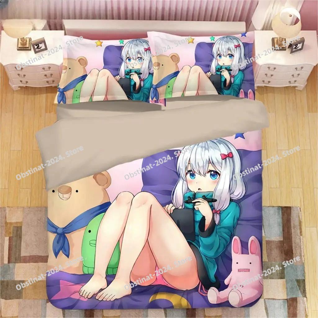 Kawaii Izumi Sagiri 3D Anime Print Комплект постельного белья Пододеяльники Наволочки Цельный стеганый плед Комплекты постельного белья Постельное белье Пододеяльник