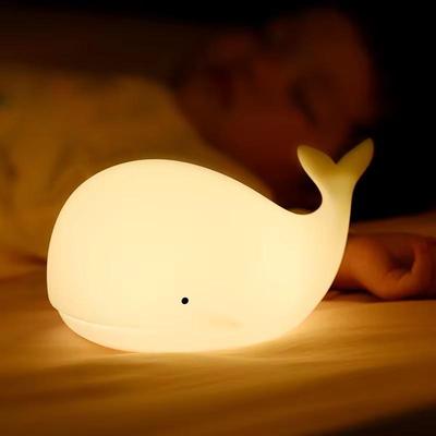 Мягкий силиконовый мультяшный кит ночник для детской комнаты декор USB перезаряжаемый детский светильник для сна в спальне