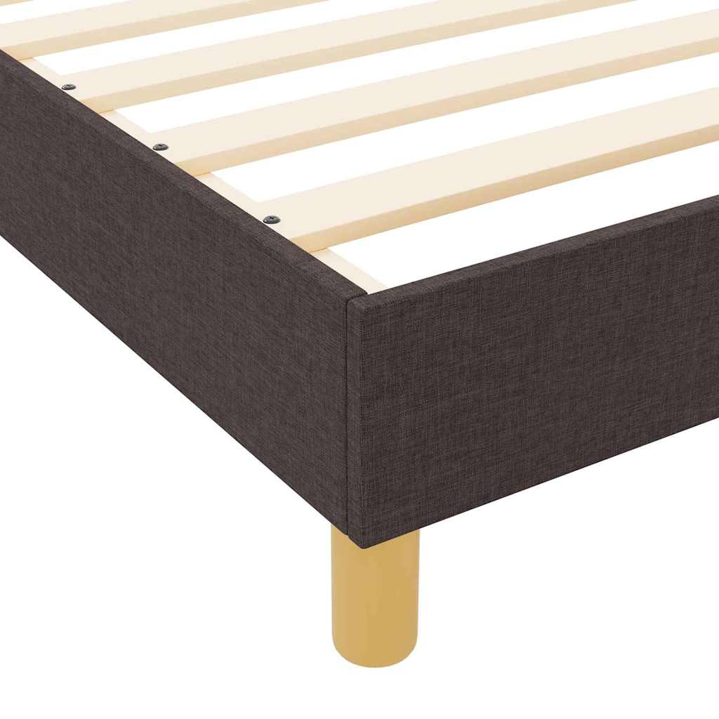 Bed Frame with Headboard Dark Brown 120 x 190 cm Fabric