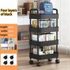 Mobile Storage Rack Trolley Household Kitchen Multifunctional Cart Wheels Large Capacity Household Wheeled Stable Storage Rack