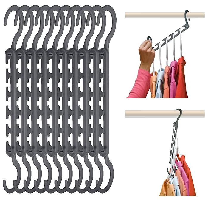 Clothes Hangers Space Saving, 2/6/10 Closet Hangers, Closet Space Savers, Shirt Hangers, Magic Hangers Cascading Hanger for College Dorms