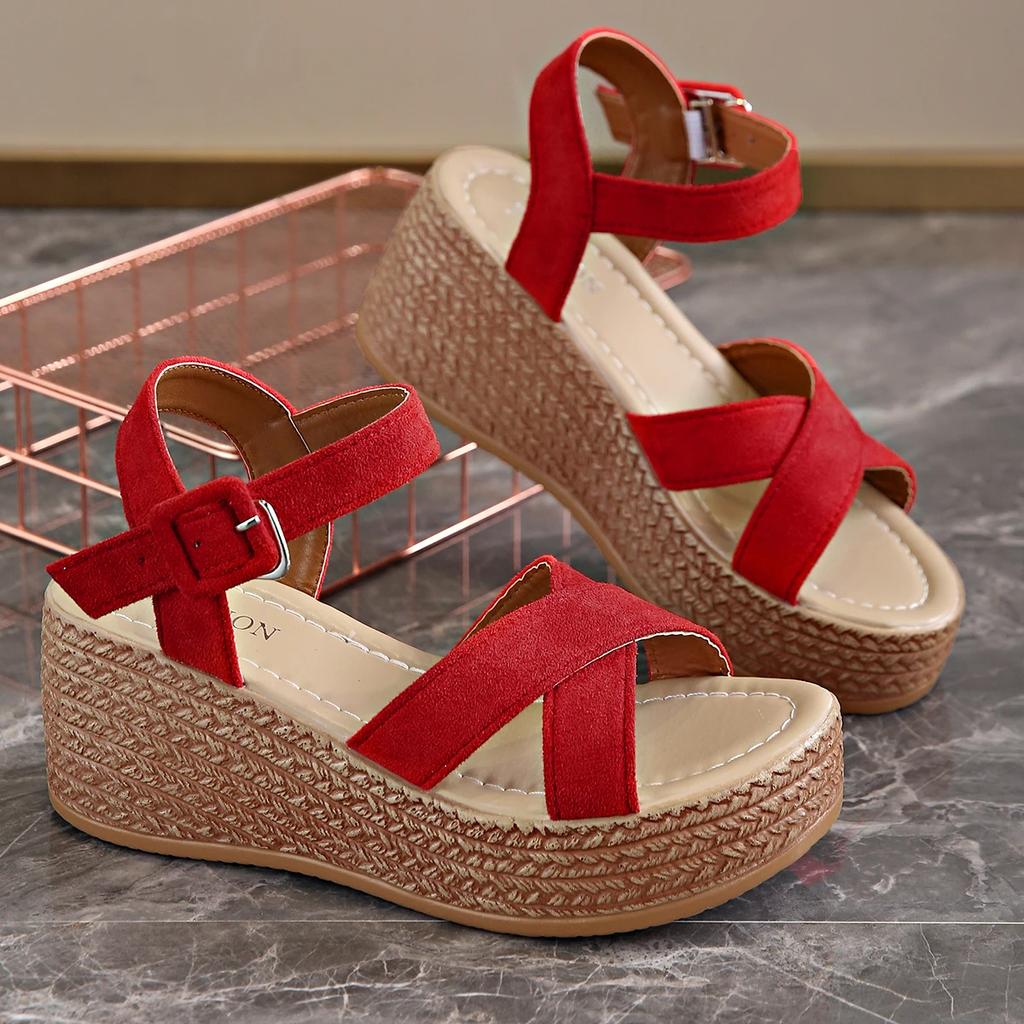 Модные женские туфли, черные босоножки на платформе с каблуком, женские бежевые туфли с пряжкой и ремешком, роскошные эспадрильи