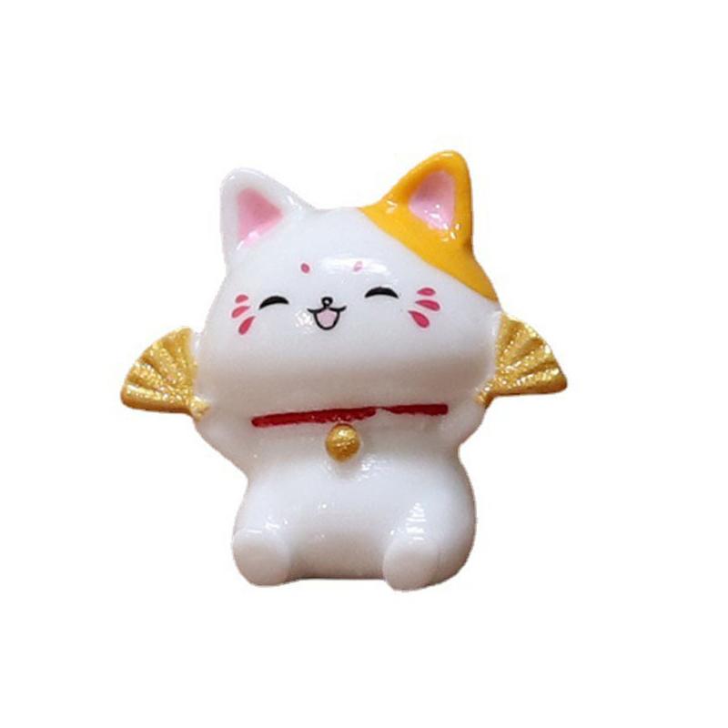 1Pc Cute  Year Cartoon Lucky Cat Micro Landscape Resin Cat Micro Landscape Diy Pot Garden Decorations Miniatures