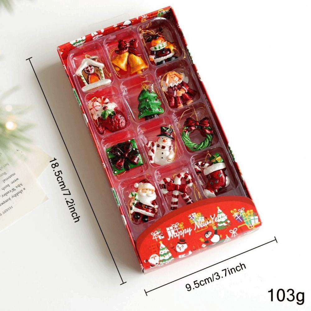 Santa Motif Xmas Ornaments Resin Tree Hanging Decor Cute Resin Charms  Home Decor