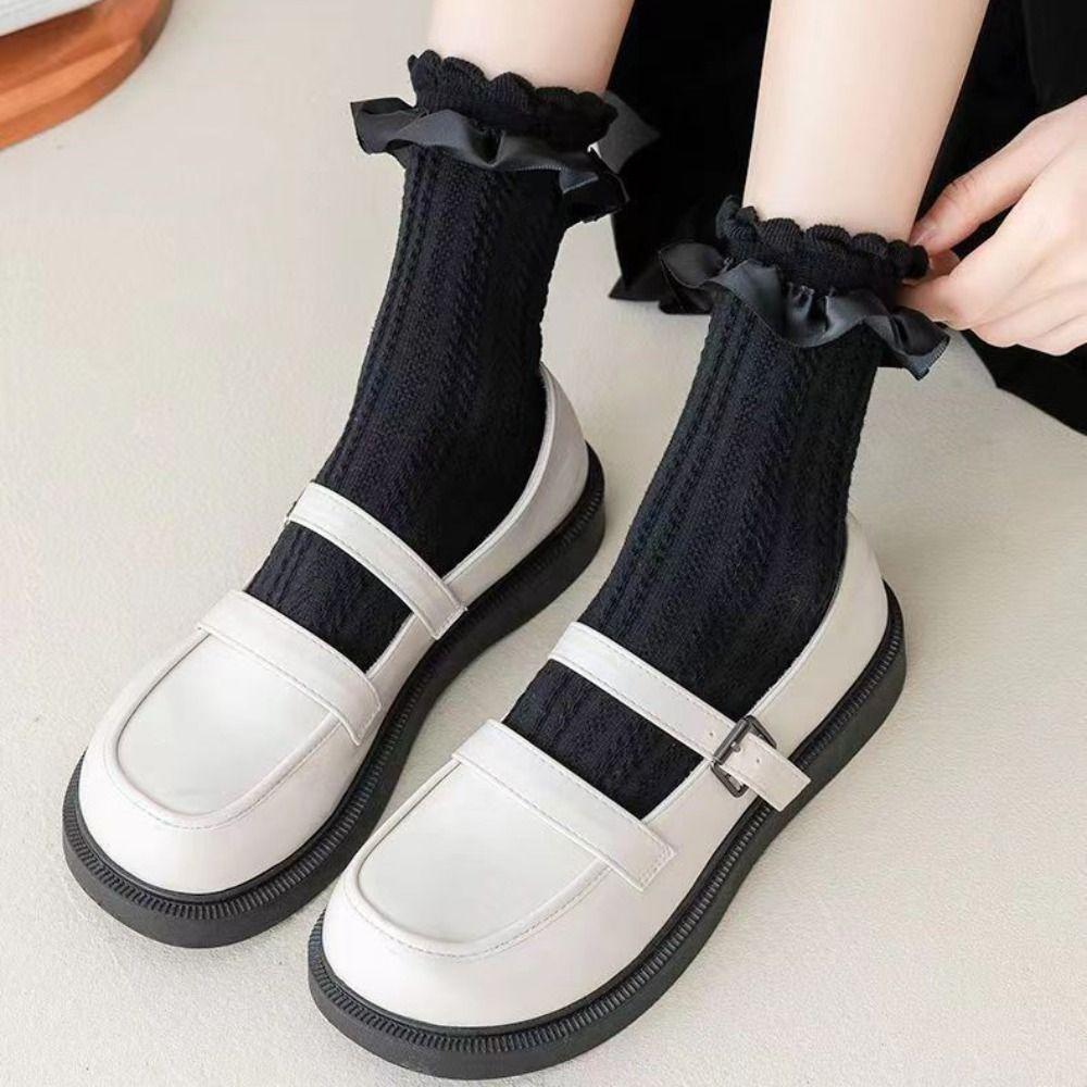 Mesh White Lace Socks Princess Mary Jane Shoes Socks New Lolita Socks  Girls