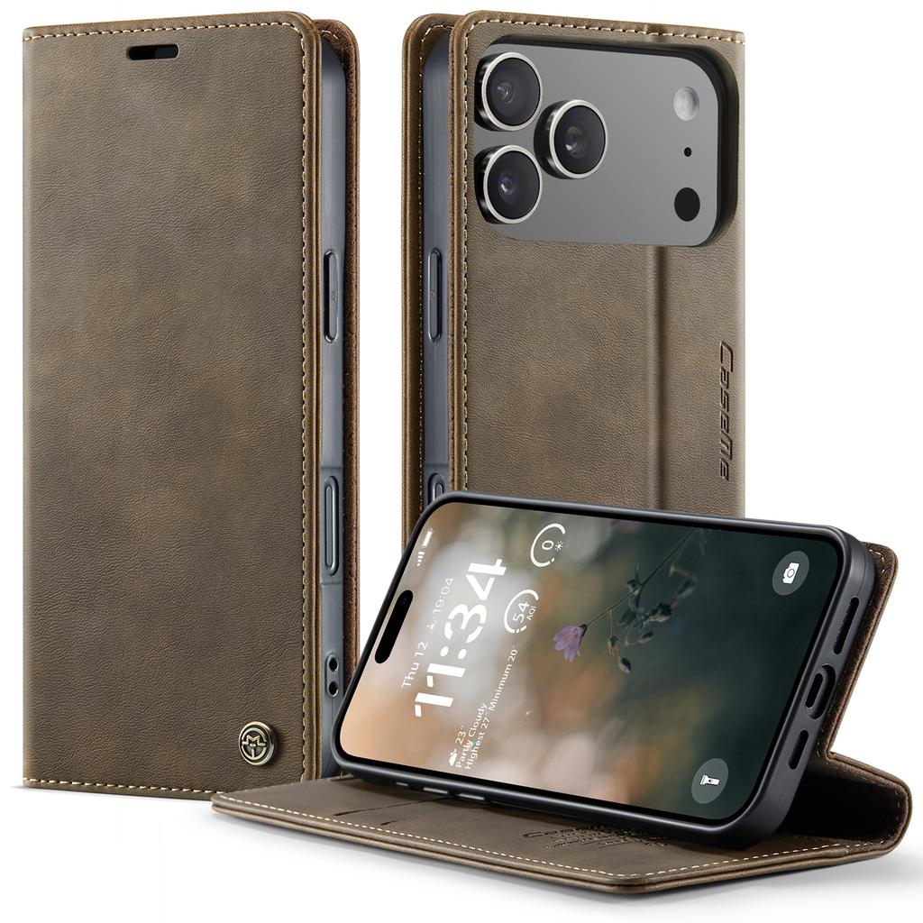 Ретро Магнитная Карта Слот Кошелек Флип Для iPhone 17 Pro Max 16 15 14 13 12 11 Plus 17air 16E подставка Тонкий Карманный Бизнес Чехол