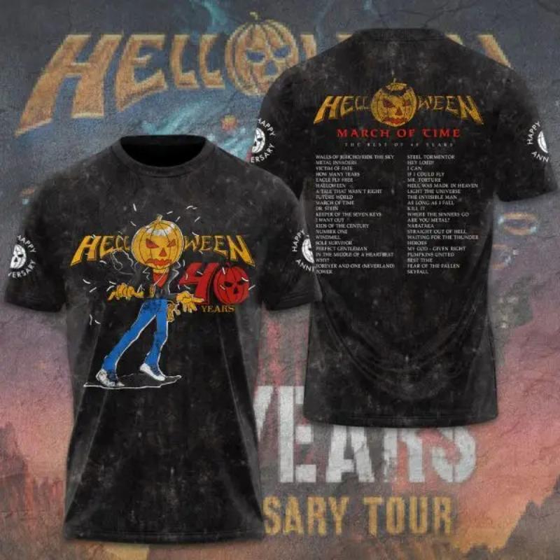 Rock Band Halloween 40th Anniversary Tour 3d Print T shirt Top Womens Sports Large size Tops Tees Skull T shirt For Men Clothing
