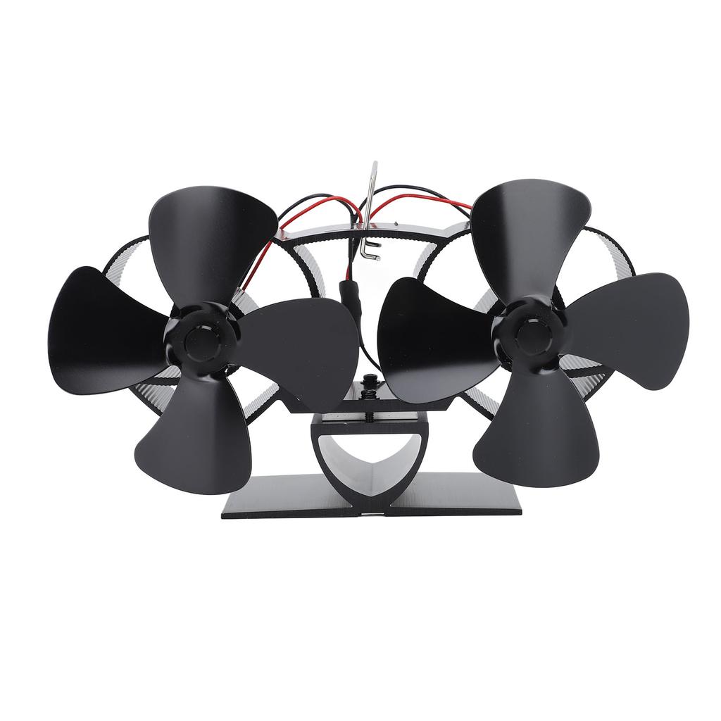 Вентилятор для печи, вентилятор для камина с подогревом, алюминиевый сплав, 4 лопасти, двойной вентилятор для замены, золото