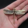 Chinese Style Copper Insect Tea Pet Vintage Dragonfly Figurines Miniatures Desktop Simulation Animal Ornaments Home Decorations