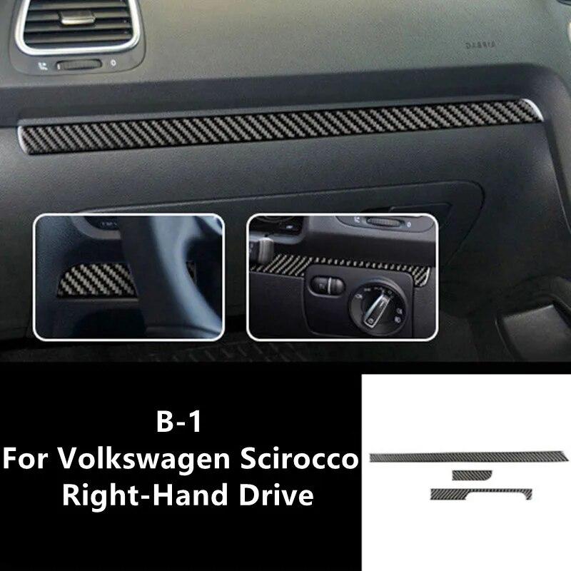 Carbon Fiber Car Interior Trim Strips For Volkswagen VW Scirocco Center Console Gear Shift Frame Panel Sticker Car Accessories