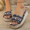 Fashion Women Slippers Summer Platform Shoes for Women New Beach Casual Heeled Sandals Bohemian Handmade Slippers Ladies Slides Women