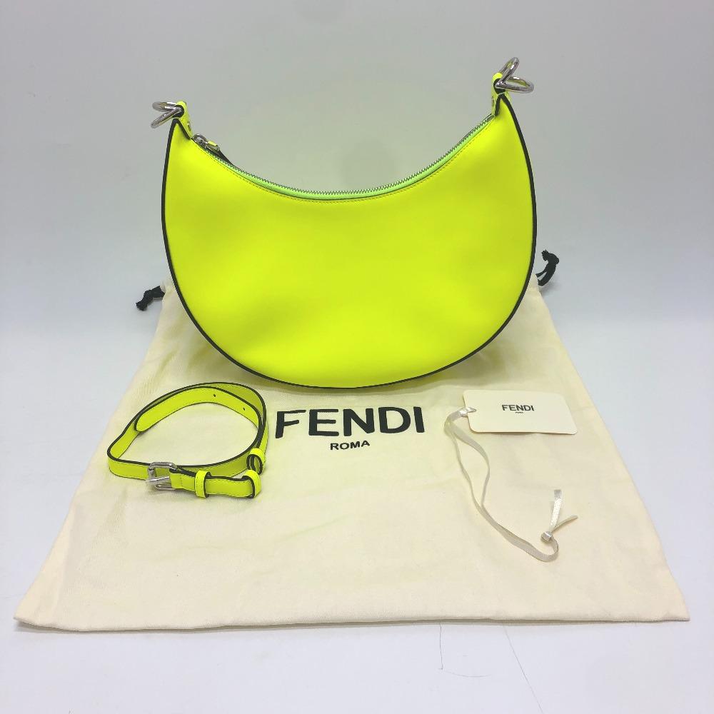 FENDI 8BR798 Graffiti Hobo bag Shoulder Bag Leather yellow/SilverHardware Unused