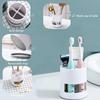 1pc, Multifunctional Bathroom Storage Organizer, Freestanding Countertop Toothbrush Holder with Drain Tray, Toothpaste Rack, Shaving Stand