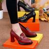 Waterproof Women High Heels Pointed Toe Women's Casual Shoes New Platform Thick Women Heel Shoes Women's High Heel Leather Shoes