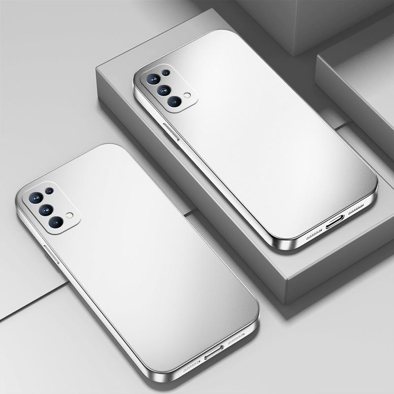 Элегантный серебристый гальванический чехол для телефона Oppo Reno 10, Reno 9, K11X, Find X6 — тонкий и стильный дизайн.