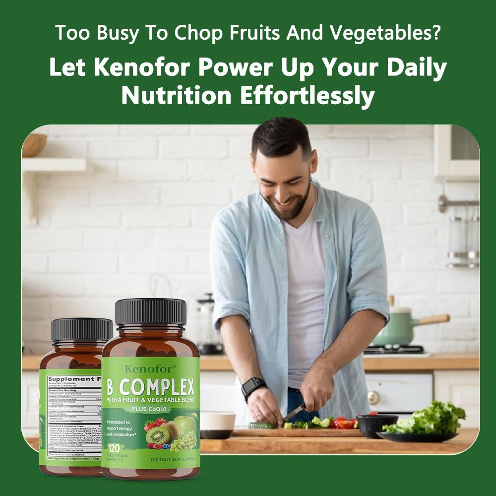 B Complex Supplement, With Organic Apple, Black Currant, Inositol, Coenzyme Q10, 120 Capsules