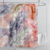 3D Feather Shower Curtain Set Colorful Printed Design Fabric Bathroom Decoration Waterproof Washable Shower Curtain with Hooks