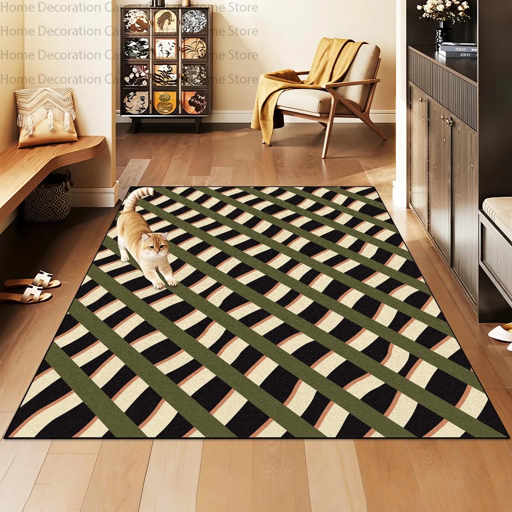 Nordic Multicolor Checkered Geometric Entryway Carpet for Living Room Decor Coffee Rug Non-slip Washable Lint-free Pet Floor Mat