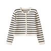 Women's Autumn/Winter Stripe V-neck Button Cardigan Sweater