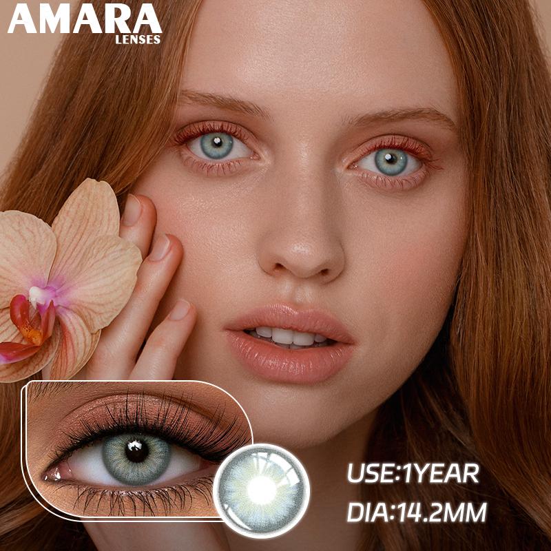 AMARA 1Pair Цветные контактные линзы WUSU Мягкие линзы Красота Линзы для глаз Темно-синие цветные контактные линзы Косметика для глаз Годовое использование