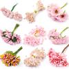 Pink Series Artificial Flower Cherry Stamens Berries Bundle DIY Cake Christmas Wedding Gift Box Wreaths Craft Decoration