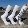 Носки с рисунком черепа, спортивные носки с принтом черепа и скелета на Хэллоуин, высокоэластичные, противоскользящие, унисекс, длинные для баскетбола