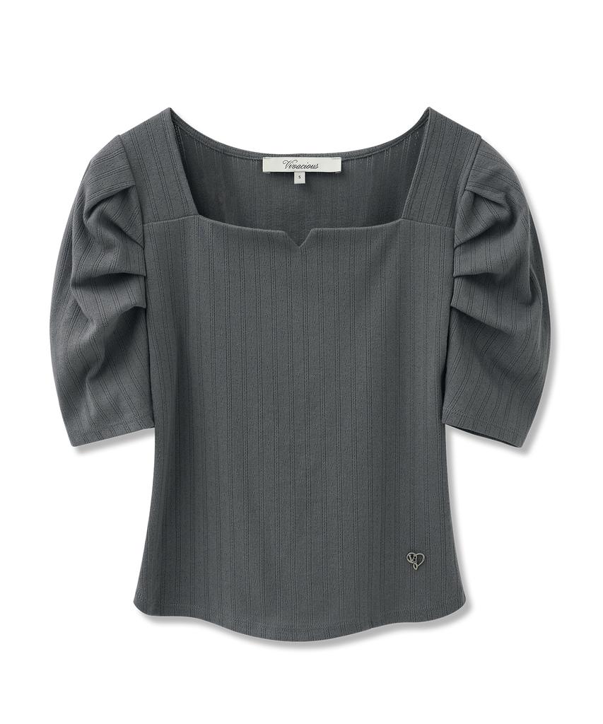 VIVACIOUS Charly Punched Square Neck Puff Tee_3 Colors