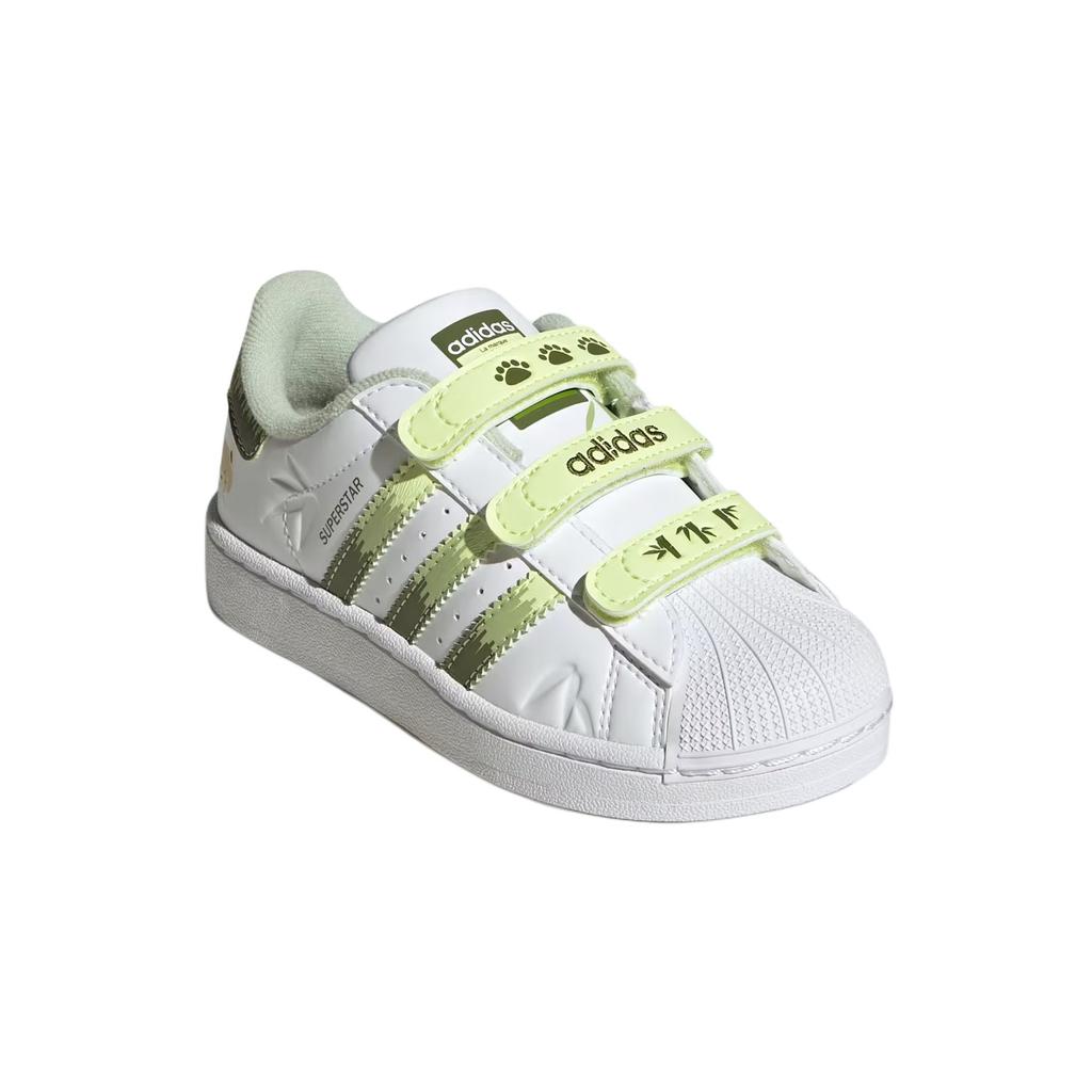 Adidas Originals Superstar 2 Comfortable Versatile Durable Low-Top Kids Skate Shoes Kids Sneakers White Green JS2474