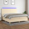VidaXL Slat Bed Base with Mattress and LEDs, Upholstered Bed, Double Bed, Adult Bed for Interior Bedroom, 3135546