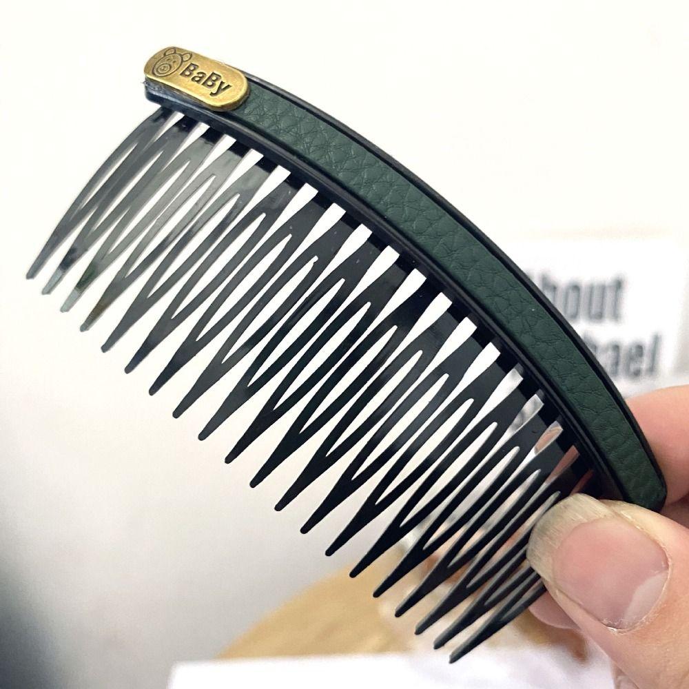 Кожаные фиксированные расчески с медвежьей вставкой, модная расческа для укладки волос, повседневная