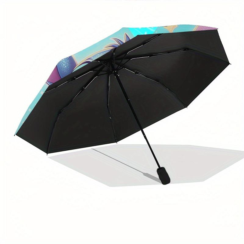 Stitch,Donut Themed folding umbrella, the best choice for gift giving, 8 ribs, casual, durable, lightweight and portable travel umbrella, su