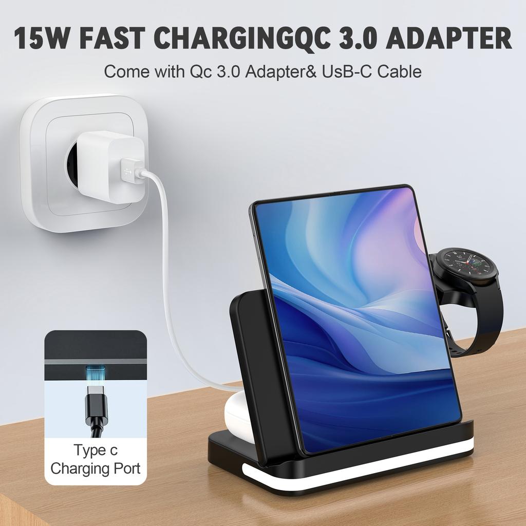 B26 для Samsung Watch беспроводное зарядное устройство складной телефон наушники умные часы 3-в-1 зарядная подставка