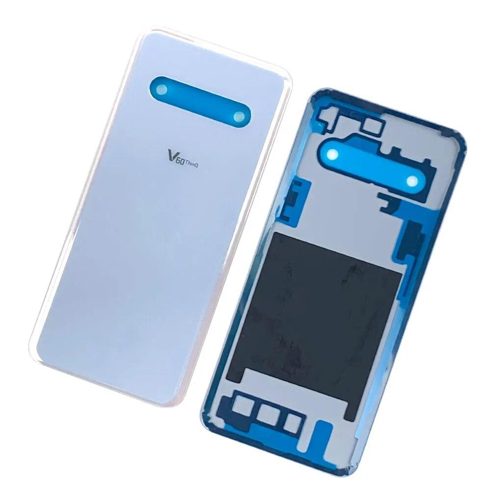 Стеклянная задняя крышка для LG V60 ThinQ 5G, задняя крышка корпуса, крышка батарейного отсека, задняя крышка с заменой объектива камеры