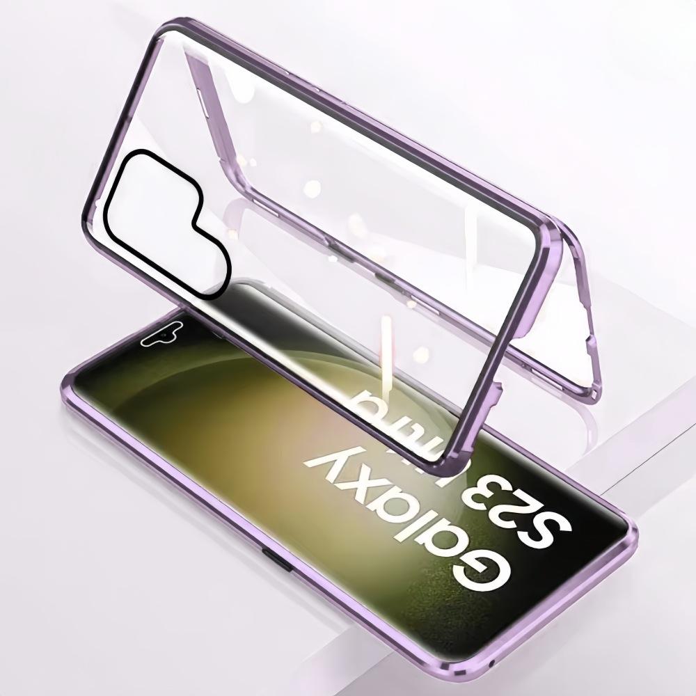 Подходит для Samsung S25ultra Магнитный чехол для мобильного телефона с защитой от подглядывания S24FE Полностью закрытый стеклянный магнитный металлический защитный чехол