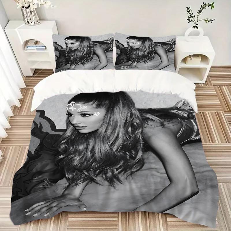 3Pcs Ariana Grande'S Artistic Journey Bedding Sets For All Sizes New 3D Printed Bed Cover Comforter Duvet Cover Pillowcase Bedroom Decoration