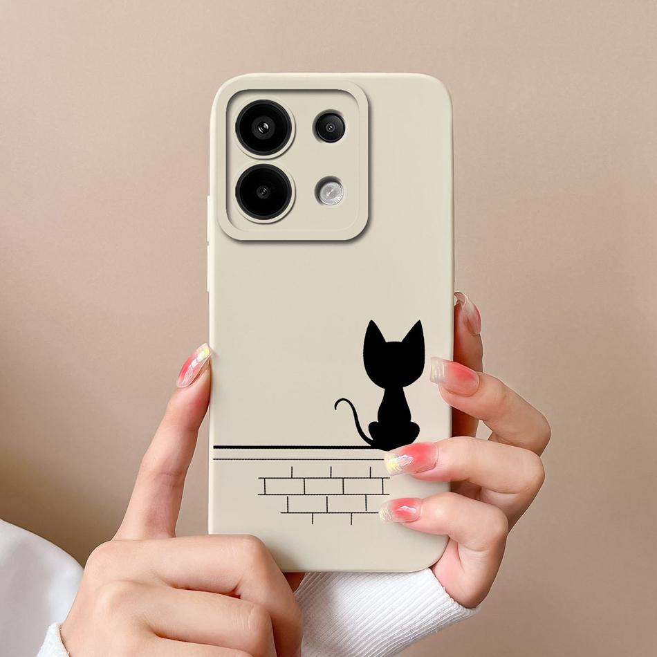 Чехол для Poco X6 Pro Стильный Мягкий Жидкий Силикон Защита Камеры Задняя Крышка Телефона Для Poco X6pro X 6 Pro Защитный Funda Capa