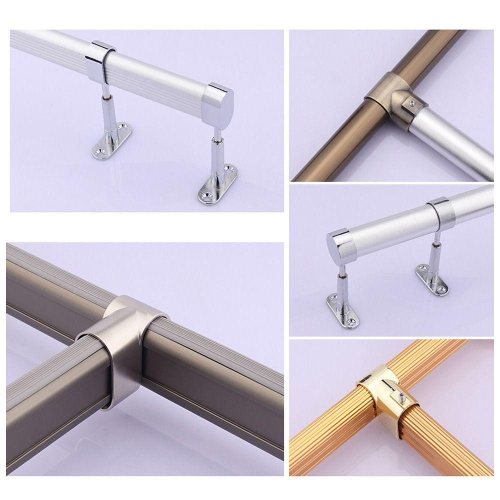 Half/All Pass Wardrobe Rail Support Flange Corner Flange Seat  For Clothes Pole Curtain Rod