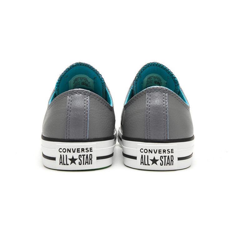Converse Кеды Chuck Taylor All Star Кожаные Удобные Нескользящие Низкие Кроссовки Унисекс Серый 165666C