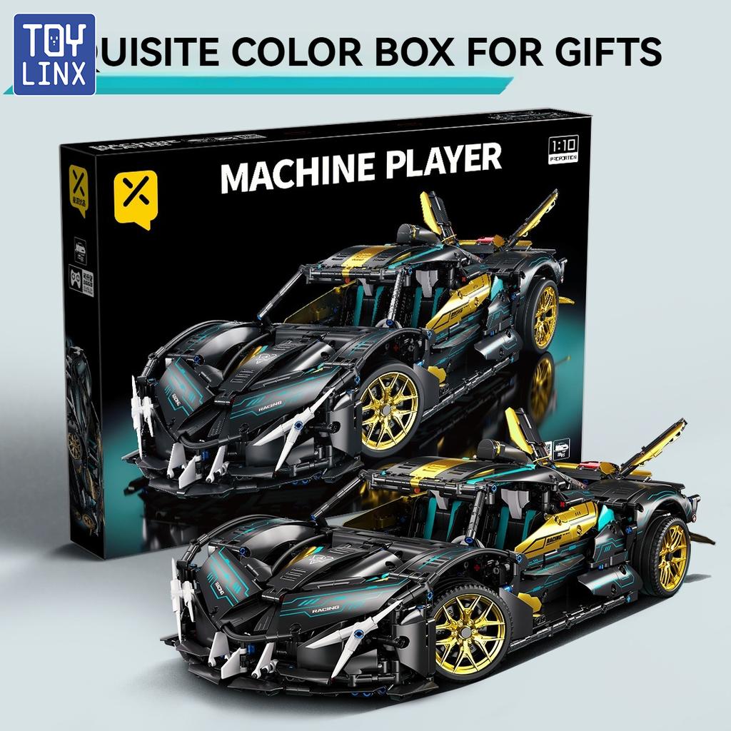 TOYLINX 1:10 2113pcs Sports Car Model Building Blocks Children's Educational Mechanical Assembly Ornaments Children's Toys Gift