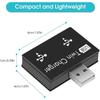 1 шт. USB-разветвитель 2.0, 1 штекер на 2 гнезда, USB-хаб, адаптер-конвертер для телефона, ноутбука, ПК, компьютерные аксессуары для зарядки